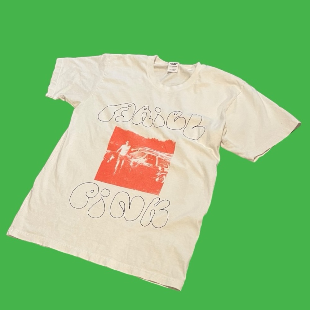 Ariel Pink bubble letters shirt size Medium (fits like a large) white